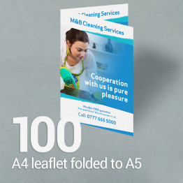 100 A4 leaflet folded to A5 Gloss/Silk