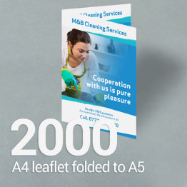 2000 A4 leaflet folded to A5 Gloss/Silk