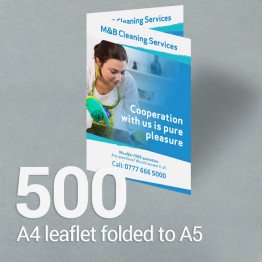 500 A4 leaflet folded to A5 Gloss/Silk