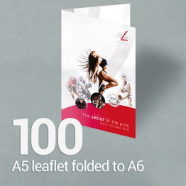 100 A5 leaflet folded to A6 Gloss/Silk