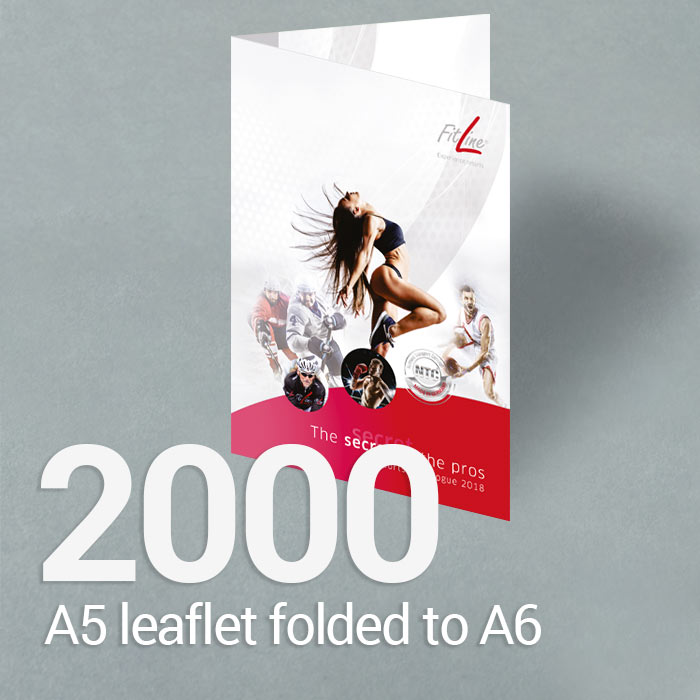 2000 A5 leaflet folded to A6 Gloss/Silk