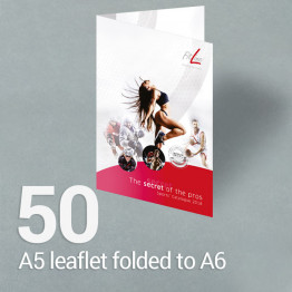 50 A5 leaflet folded to A6 Gloss/Silk