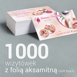 1000 Wizytówki z folią aksamitną Soft Touch