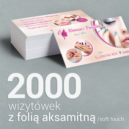 2000 Wizytówki z folią aksamitną Soft Touch