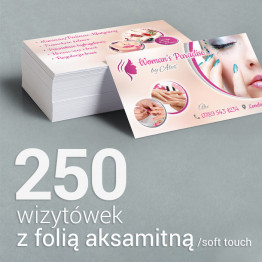 250 Wizytówki z folią aksamitną Soft Touch