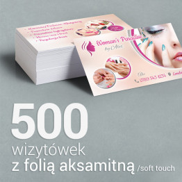 500 Wizytówki z folią aksamitną Soft Touch