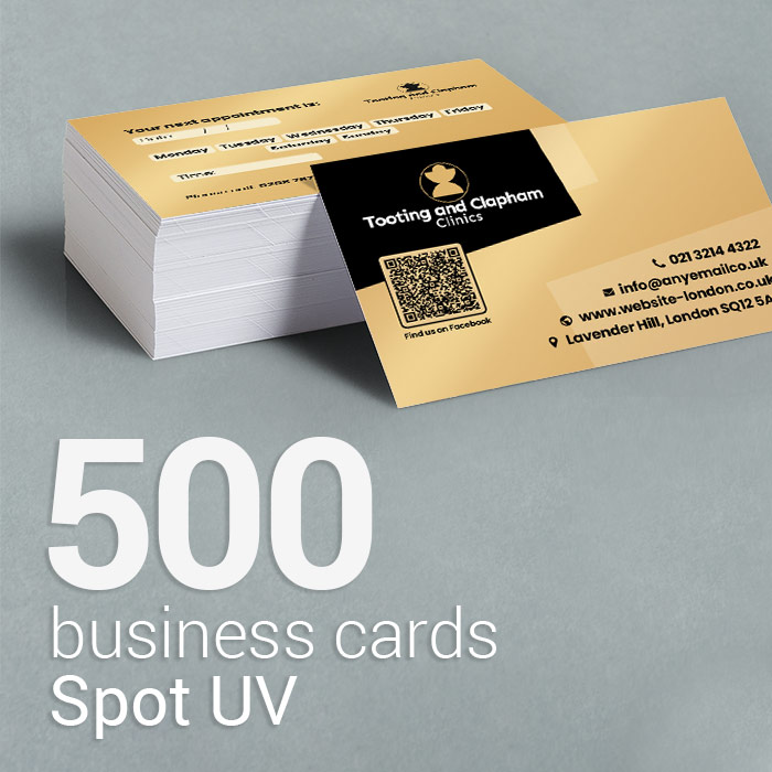 500 Laminated spot UV business cards