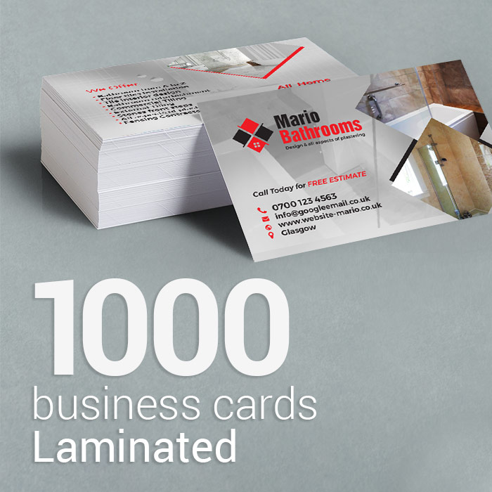 1000 Laminated business cards