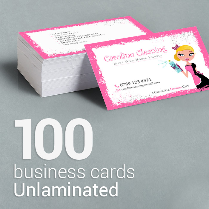 100 Unlaminated business cards