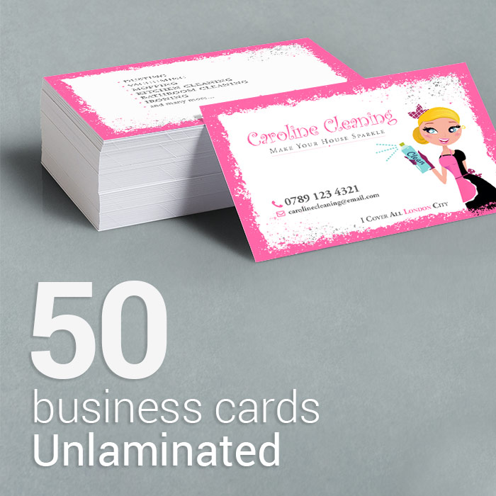 50 Unlaminated business cards