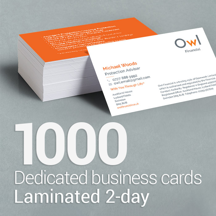 1000 Business cards for OWL Financial | Supreme Financial Solutions Ltd