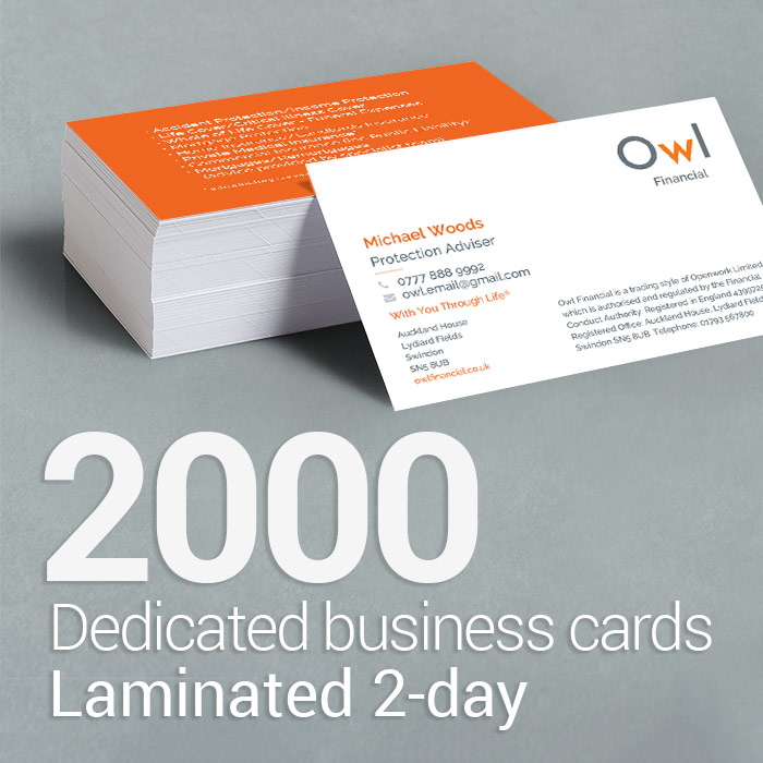 2000 Business cards for OWL Financial | Supreme Financial Solutions Ltd
