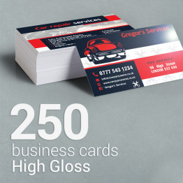 250 Laminated high gloss business cards